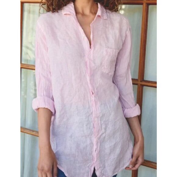 CP Shades Linen Marella Button Down Tunic Pastel Pink, Small, $235 C31 - Picture 1 of 8